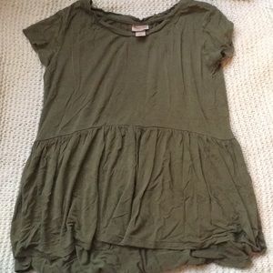 Mossimo olive green peplum tee